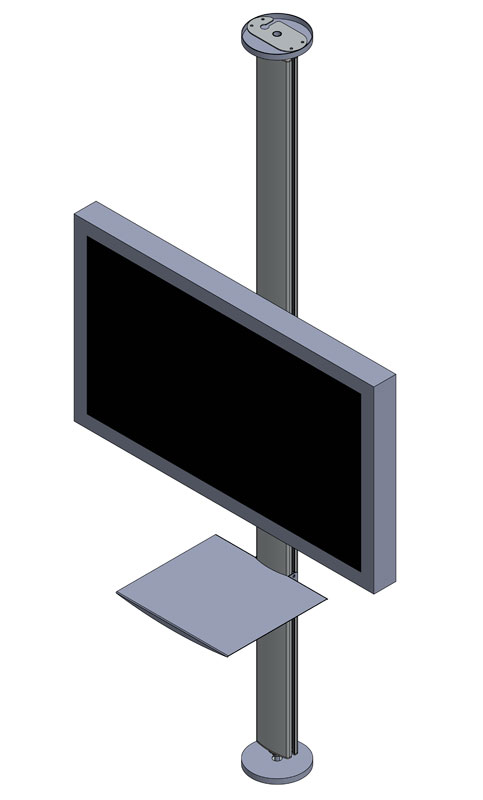 Распорная поворотная стойка с полкойдля ТВ TEGAR SCREEN WH STT