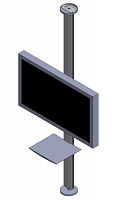 Распорная поворотная стойка с полкойдля ТВ TEGAR SCREEN WH STT
